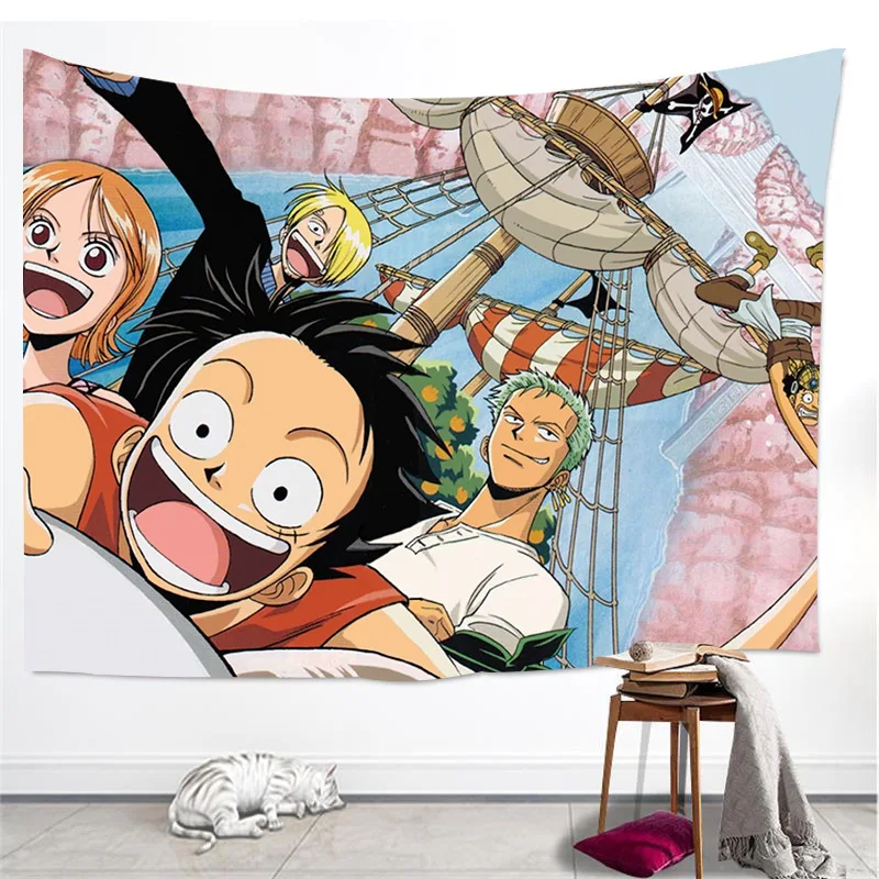 Гобелен One Piece Monkey D соломенная шляпа Луффи с рисунком аниме, настенные подвесные гобелены, покрывало для домашнего декора, 95x73 см 
Гобелен One Piece Monkey D соломенная шляпа Луффи с рисунком аниме, настенные подвесные гобелены, покрывало для домашнего декора, 95x73 см