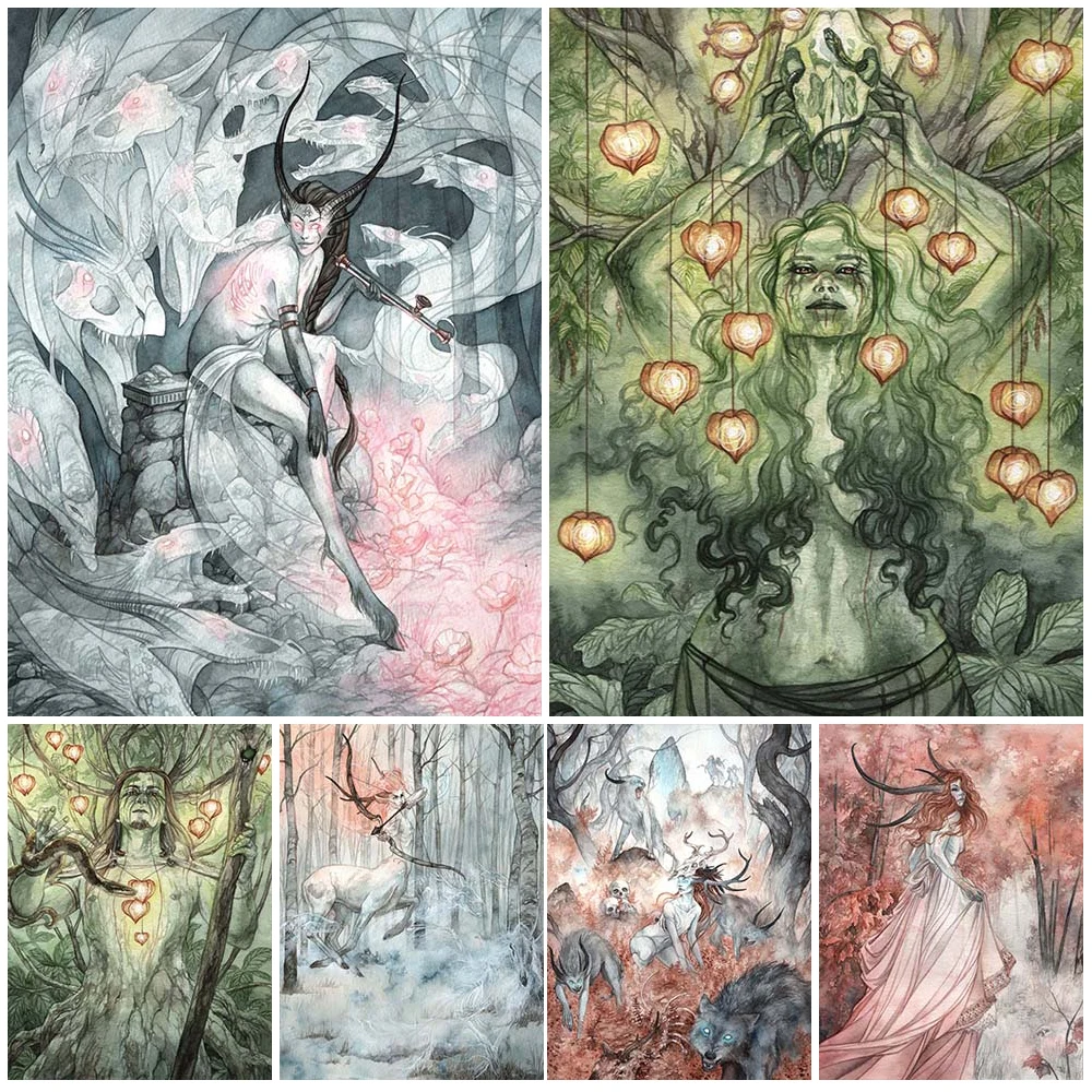 Jungle Elves And Magic Forest Abstract Wall Art Canvas Painting Woodland Patron Saint And Witchcraft Lamp Poster And Prints
Jungle Elves And Magic Forest Abstract Wall Art Canvas Painting Woodland Patron Saint And Witchcraft Lamp Poster And Prints
