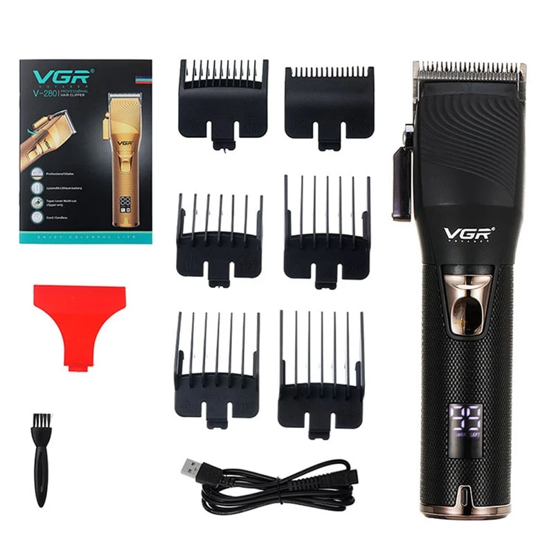 VGR Stainless Steel Hair Trimmer Large Capacity Cordless Hair Clippers for Men Luxury Powerful Shaver Hair Cutting Machine Black
VGR Stainless Steel Hair Trimmer Large Capacity Cordless Hair Clippers for Men Luxury Powerful Shaver Hair Cutting Machine Black