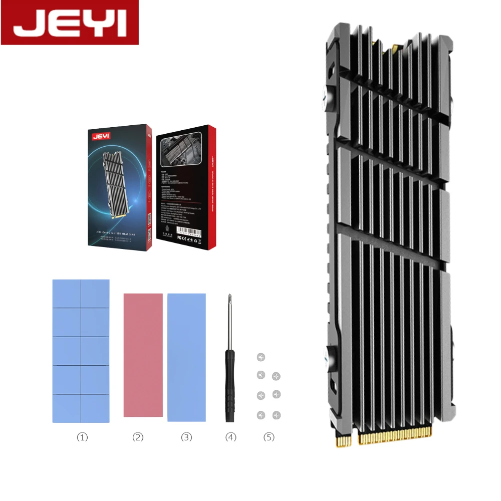 

JEYI Cooler II iCold-2 NVME NGFF M.2 теплоотвод, охлаждающий металлический лист, термопрокладка для M.2 NGFF 2280 PCI-E NVME SSD, поддержка PS5/M.2
