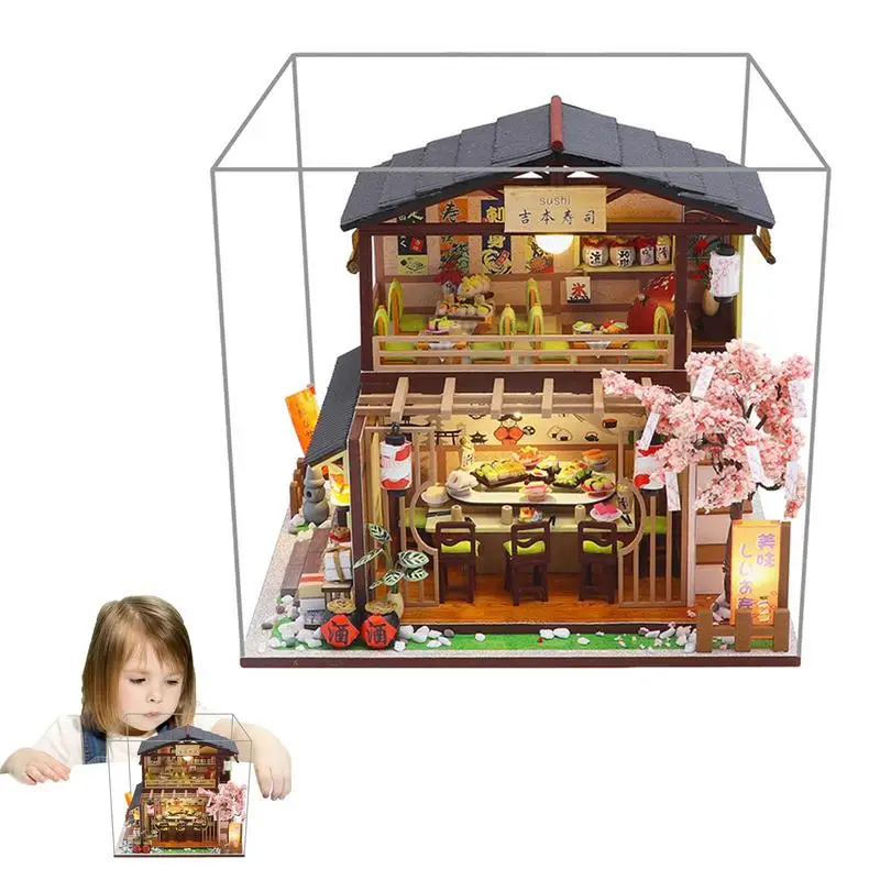 Miniature House Kit Dustproof DIY Mini House Japanese Sushi Shop Wooden Dollhouse For Teen With Hand-controlled Battery Box
Miniature House Kit Dustproof DIY Mini House Japanese Sushi Shop Wooden Dollhouse For Teen With Hand-controlled Battery Box