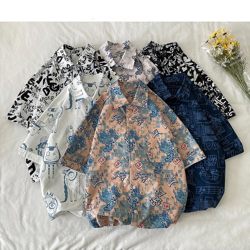 2022New Men Tie Dye Short Sleeve Harajuku Shirts 2022 Summer Mens Japanese Streetwear Loose Kpop Shirts Male Button Up Shirts
2022New Men Tie Dye Short Sleeve Harajuku Shirts 2022 Summer Mens Japanese Streetwear Loose Kpop Shirts Male Button Up Shirts