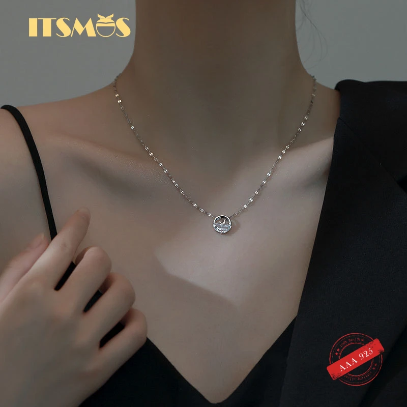 ITSMOS s925 Sterling Silver Sea Moon Pendant Necklace diamond chain choker Valentine's Day Gift for Girlfriend Women
ITSMOS s925 Sterling Silver Sea Moon Pendant Necklace diamond chain choker Valentine's Day Gift for Girlfriend Women