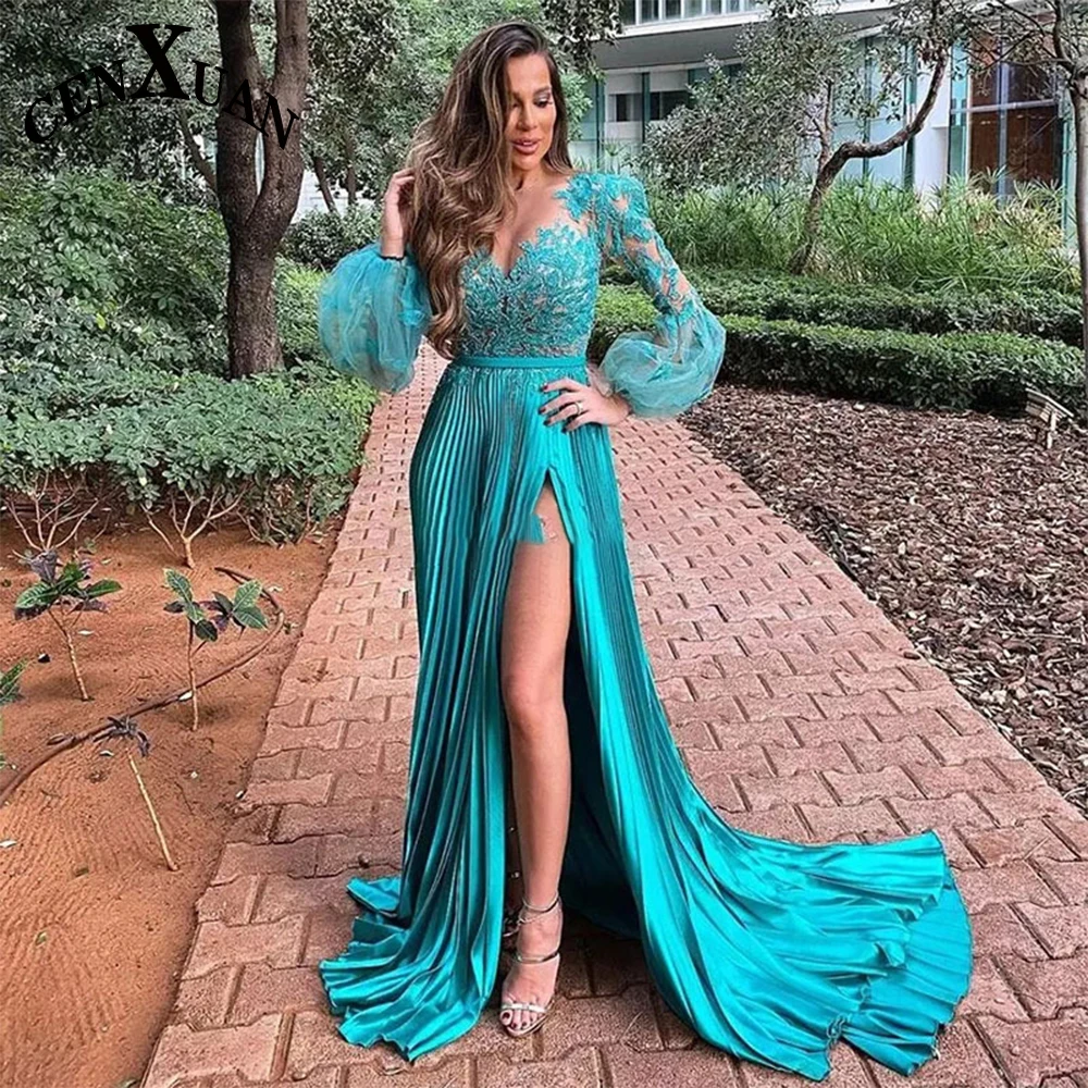 A-Line Sweetheart HF011 Long Sleeves Stain Charming Side Slit Evening Party Dresses For Women Vestidos De Noche Robes De Soirée
A-Line Sweetheart HF011 Long Sleeves Stain Charming Side Slit Evening Party Dresses For Women Vestidos De Noche Robes De Soirée
