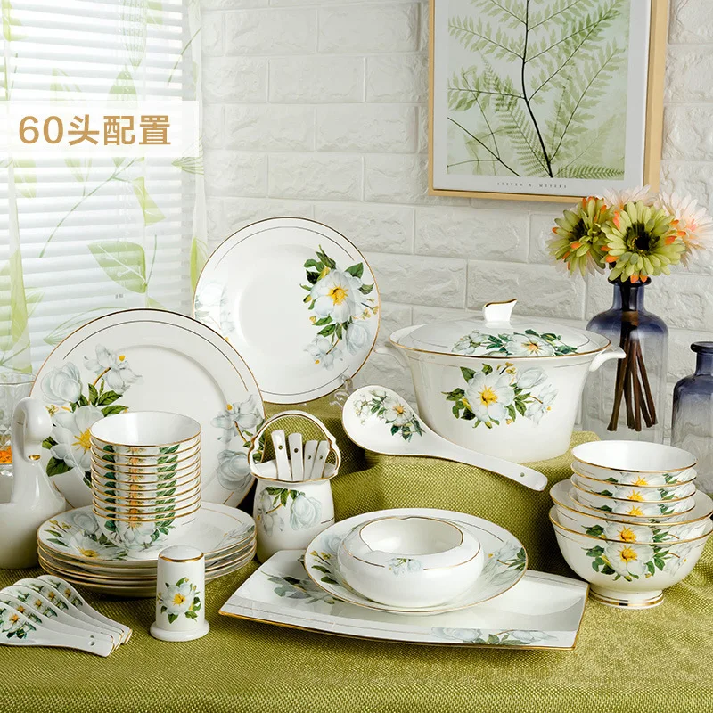 Kapok Chinese style bowl and dish set household Jingdezhen bone china tableware in Phnom Penh ceramic bowl and dish spoon
Kapok Chinese style bowl and dish set household Jingdezhen bone china tableware in Phnom Penh ceramic bowl and dish spoon