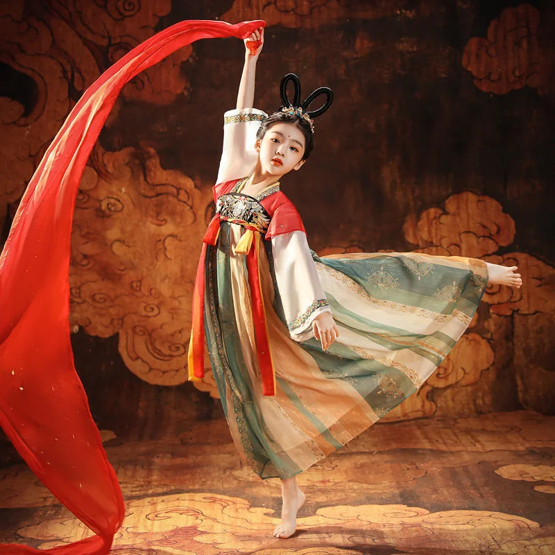 Детское летающее платье Hanfu в китайском стиле, неувядающее Старинное платье династии Тан, платье для выступлений для маленьких девочек
Детское летающее платье Hanfu в китайском стиле, неувядающее Старинное платье династии Тан, платье для выступлений для маленьких девочек
