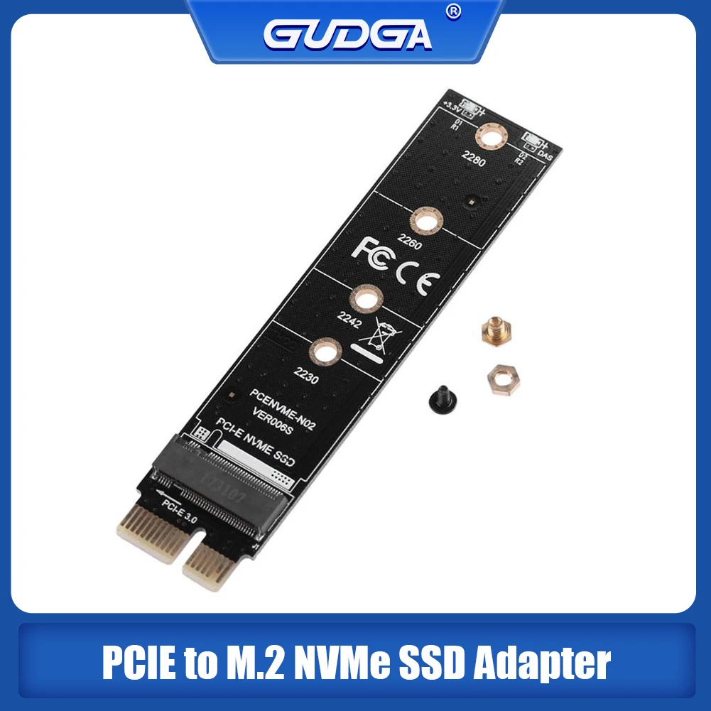 PCIE to M.2 NVMe SSD Adapter M2 X1 Raiser PCI-E PCI Express 1X M Key Connector Support 2230 2242 2260 2280 | Компьютеры и офис