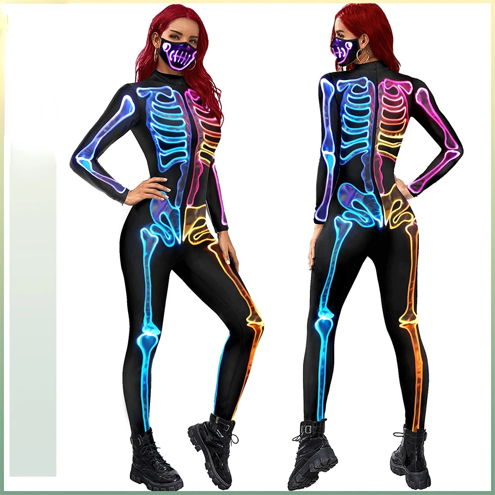 christmas costume Skeleton printed cos halloween long sleeve tights women's jumpsuit stage performance suit
christmas costume Skeleton printed cos halloween long sleeve tights women's jumpsuit stage performance suit