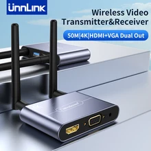 Unnlink 4K60Hz Wireless TV Dongle 50m 5G Wifi Phone Laptop to HDMI VGA Receiver for iPhone iPad Mac Windows Android