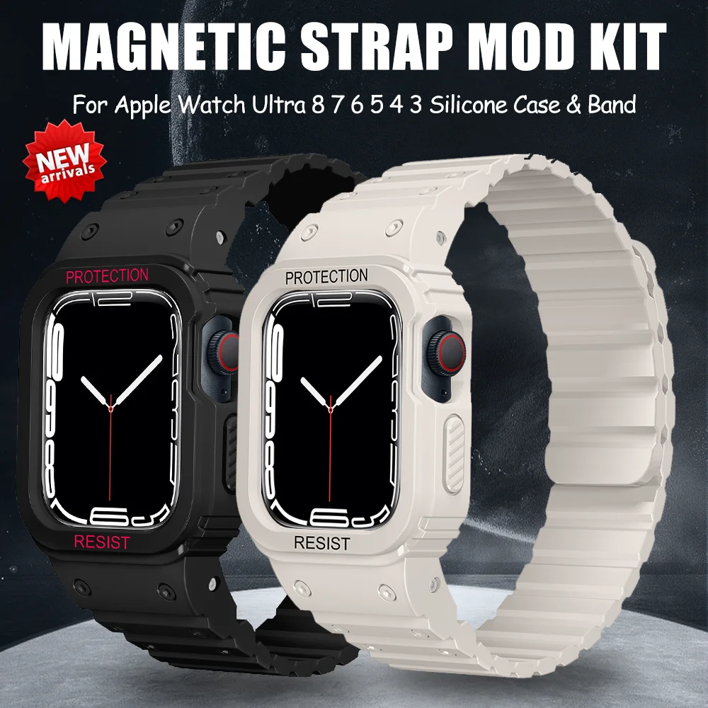 Rubber Strap for Apple Watch Ultra 8 7 6 5 4 3 Silicone Case for Iwatch Series 40mm 41mm 44mm 45mm 49mm Magnetic Band Bracelet
Rubber Strap for Apple Watch Ultra 8 7 6 5 4 3 Silicone Case for Iwatch Series 40mm 41mm 44mm 45mm 49mm Magnetic Band Bracelet