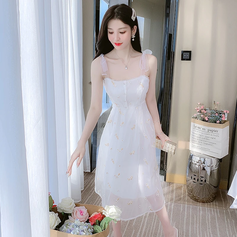 COIGARSAM Women's Summer Dress 2022 New Spaghetti Strap White Dresses Dropshipping
COIGARSAM Women's Summer Dress 2022 New Spaghetti Strap White Dresses Dropshipping