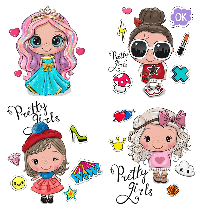 Cartoon Girl Iron on Patches Flex Fusible Transfer Emblem Textile Stickers Heat-adhesive Patches for Children's Clothing Sticker
Cartoon Girl Iron on Patches Flex Fusible Transfer Emblem Textile Stickers Heat-adhesive Patches for Children's Clothing Sticker