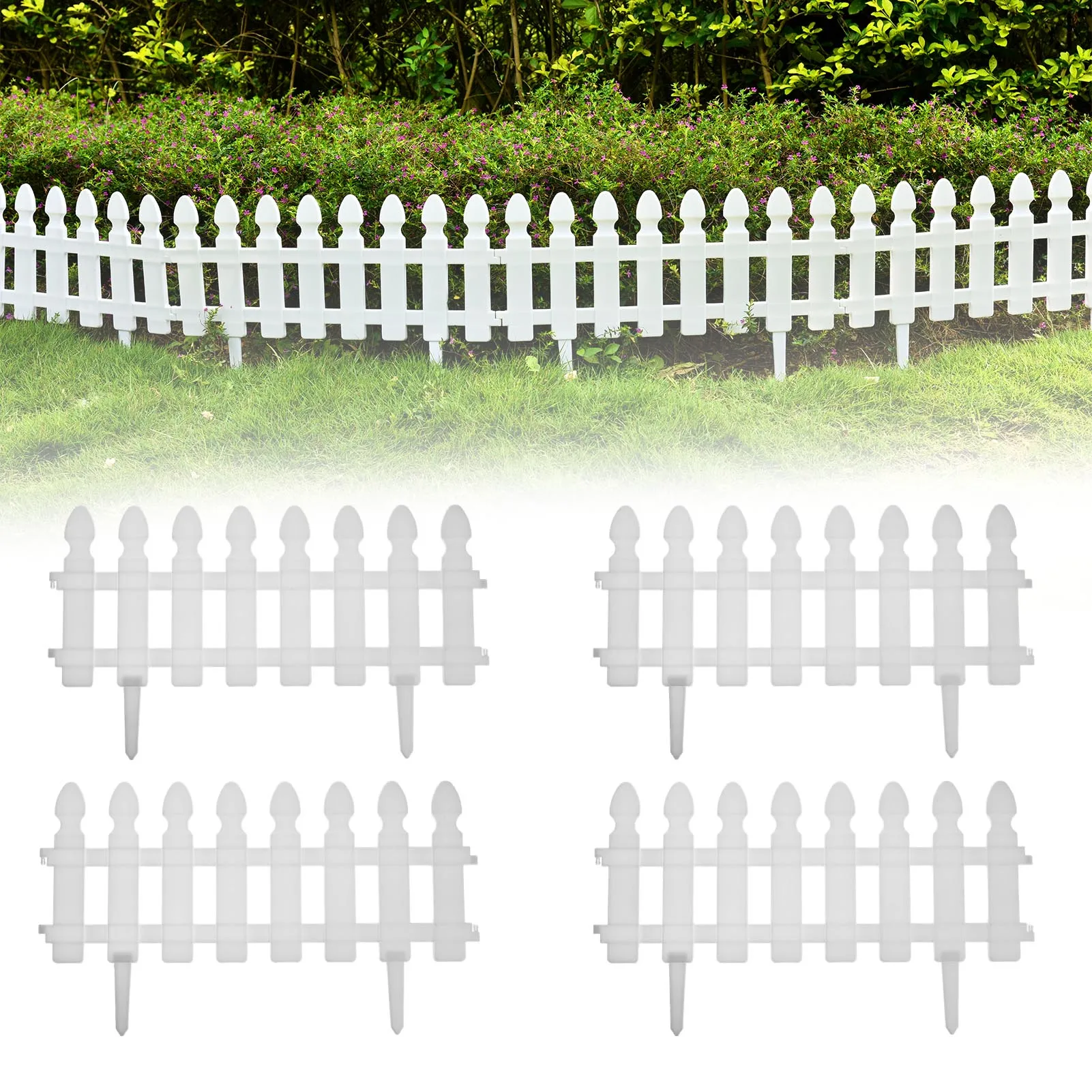 4PCS Plastic White Picket Fence Border Garden Landscape Edging Picket Fence Garden Border Edging Disassembled Garden Lawn Plant
4PCS Plastic White Picket Fence Border Garden Landscape Edging Picket Fence Garden Border Edging Disassembled Garden Lawn Plant