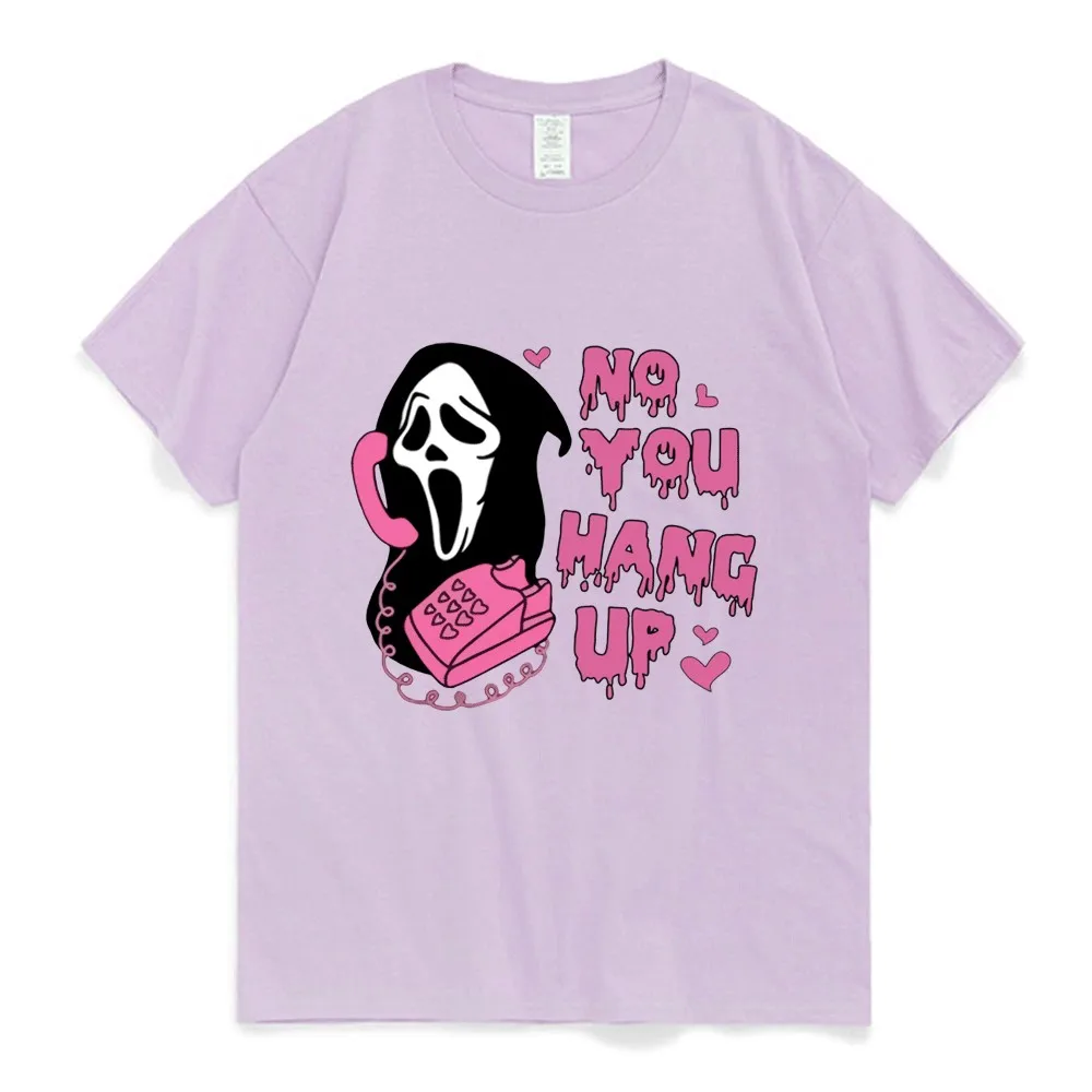 Halloween Scream Ghostface No You Hang Up Print T-shirts Men Women 2022 Summer Teen Trend Short Sleeves T Shirt Cotton Tees Tops 
Halloween Scream Ghostface No You Hang Up Print T-shirts Men Women 2022 Summer Teen Trend Short Sleeves T Shirt Cotton Tees Tops