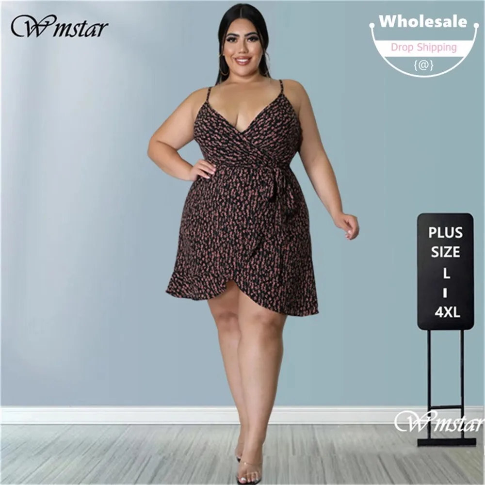 Wmstar Plus Size Dresses for Women Summer 2022 Print V Neck Loose Casual Sweet Elegant Bandage Midi Dress Wholesale Dropshipping
Wmstar Plus Size Dresses for Women Summer 2022 Print V Neck Loose Casual Sweet Elegant Bandage Midi Dress Wholesale Dropshipping