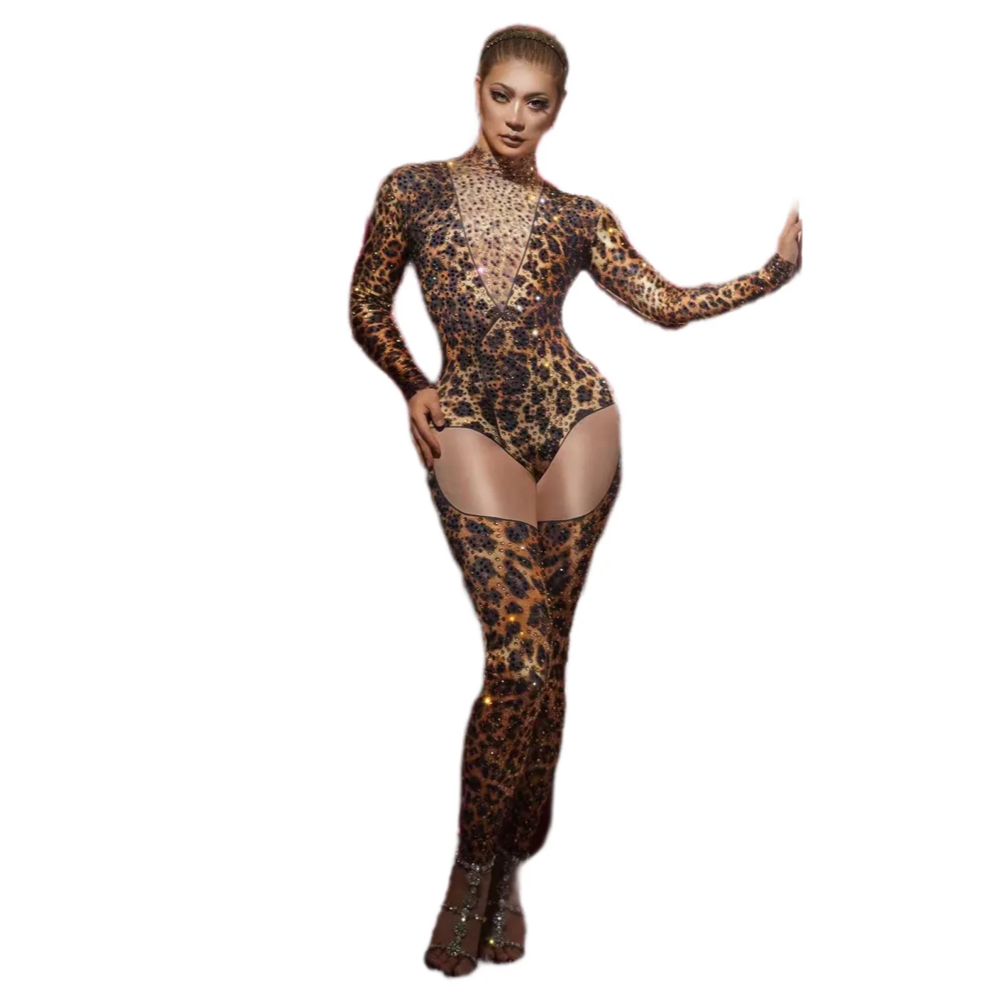 Leopard Sexy Long Sleeves Jumpsuits For Women Nightclub Party Clothing Carnival Drag Queen Outfits Prom Dance Pole Costumes
Leopard Sexy Long Sleeves Jumpsuits For Women Nightclub Party Clothing Carnival Drag Queen Outfits Prom Dance Pole Costumes