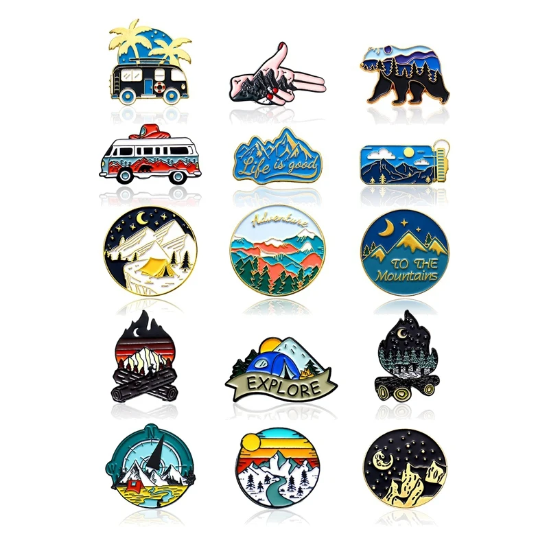 15 Pack Outdoor Enamel Pin Backpack Aesthetic Enamel Pin Set Button Pin Camping Pin Pin Badge For Ladies Jacket Cap
15 Pack Outdoor Enamel Pin Backpack Aesthetic Enamel Pin Set Button Pin Camping Pin Pin Badge For Ladies Jacket Cap