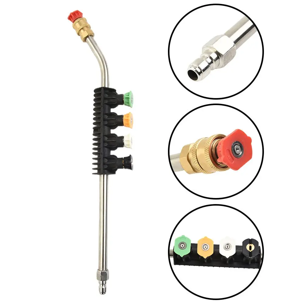 1/4 Inch Pressure Washer Extension 15’ Long With 5 Quick Connect Nozzles, 30° Garden Irrigation Tools Replacement
1/4 Inch Pressure Washer Extension 15’ Long With 5 Quick Connect Nozzles, 30° Garden Irrigation Tools Replacement