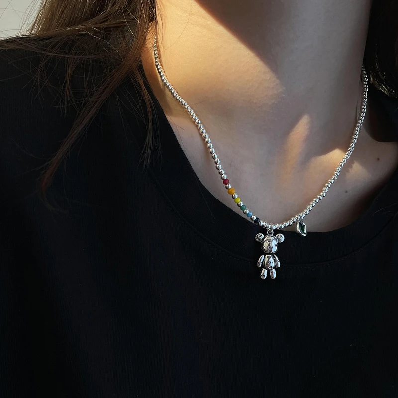 New Necklace Bear Pendant 925 Sterling Silver Bracelet HipHop Beads Design Party Jewelry Men and Women Lover Gifts
New Necklace Bear Pendant 925 Sterling Silver Bracelet HipHop Beads Design Party Jewelry Men and Women Lover Gifts