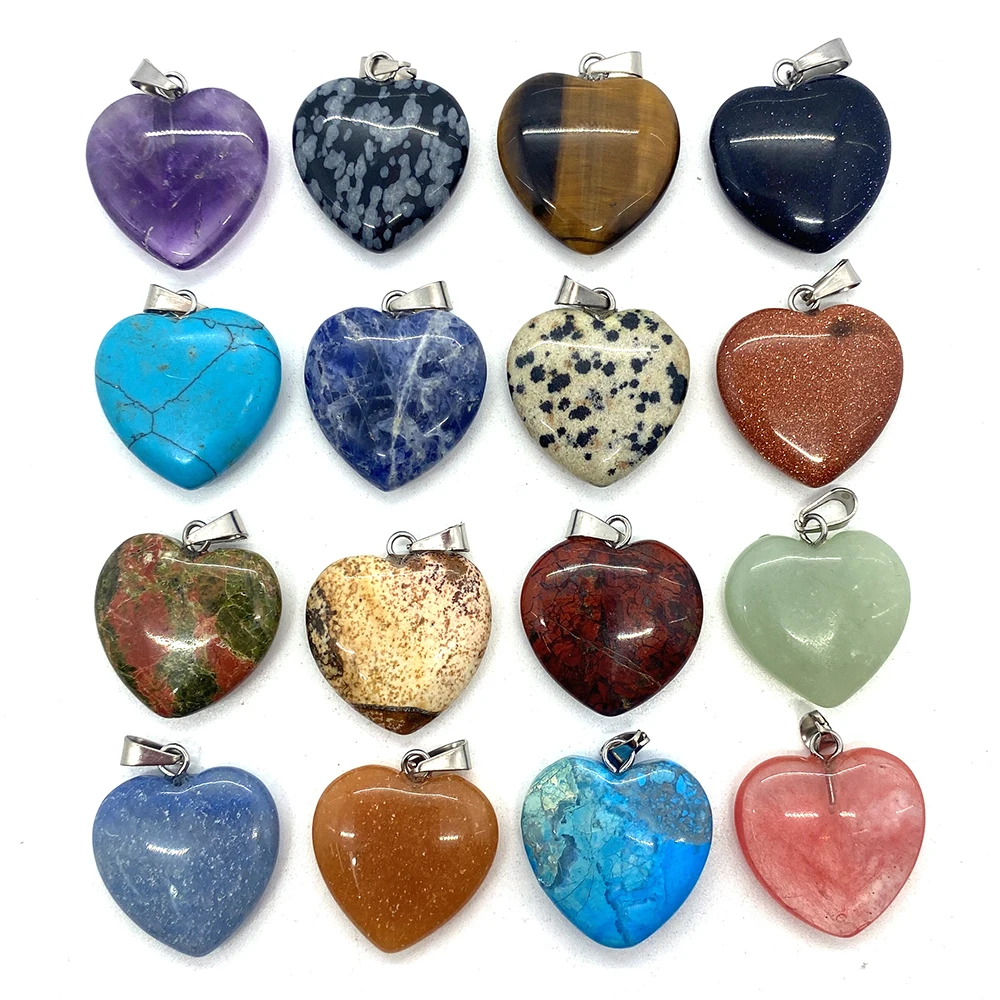 5PCS Natural Agate Heart Shaped Quartz Spot Tiger Eye Crystal Pendant for Necklace Earrings Jewelry Making Women's Gifts 20mm
5PCS Natural Agate Heart Shaped Quartz Spot Tiger Eye Crystal Pendant for Necklace Earrings Jewelry Making Women's Gifts 20mm