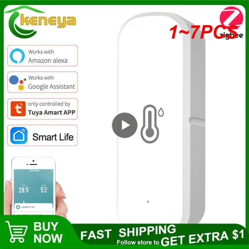 Умный гигрометр Tuya Zigbee/Wi-Fi, устройство для измерения влажности и температуры в помещении, дистанционное управление через приложение, работает с Alexa, 1-7 шт.
Умный гигрометр Tuya Zigbee/Wi-Fi, устройство для измерения влажности и температуры в помещении, дистанционное управление через приложение, работает с Alexa, 1-7 шт.