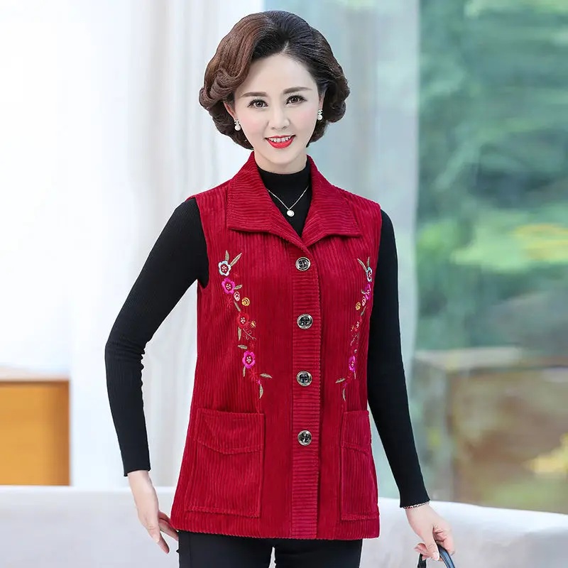Middle Aged Elderly Women Corduroy Vest New Spring Autumn Mother's Sleeveless Jacket Grandma Waistcoat Lined Coat 5XL
Middle Aged Elderly Women Corduroy Vest New Spring Autumn Mother's Sleeveless Jacket Grandma Waistcoat Lined Coat 5XL