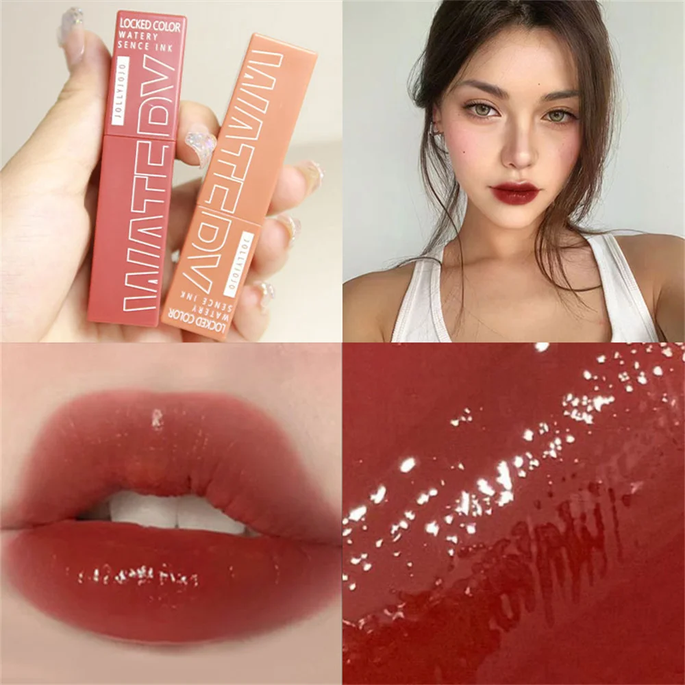 

2023 New Mirror Dyeing Lip Gloss Moisturizing Lipsticks Waterproof Long Lasting Lip Glaze Red Lip Tint Korean Makeup Cosmetic