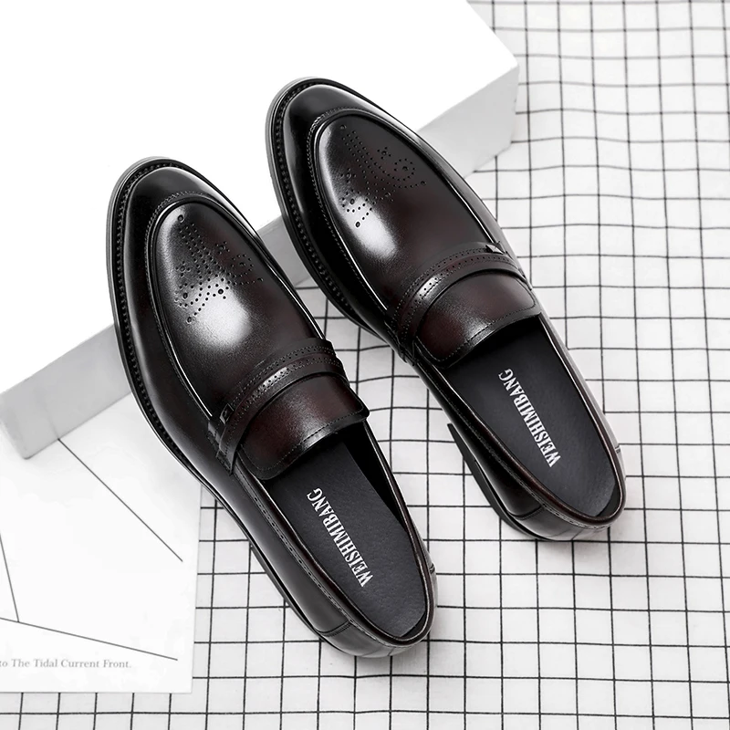 Mens Leather Shoes Genuine Leather Oxford Shoes for Men Luxury Dress Shoes Slip on Wedding Shoes Leather Brogues
Mens Leather Shoes Genuine Leather Oxford Shoes for Men Luxury Dress Shoes Slip on Wedding Shoes Leather Brogues