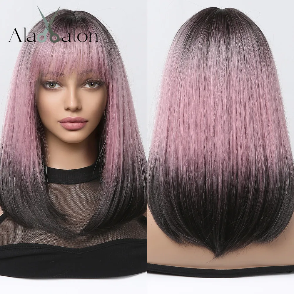 ALAN EATON Ombre Pink Bob Wigs with Bangs Short Wig for Women Black Pink Synthetic Straight Wig Colorful Party Cosplay Fake Hair
ALAN EATON Ombre Pink Bob Wigs with Bangs Short Wig for Women Black Pink Synthetic Straight Wig Colorful Party Cosplay Fake Hair
