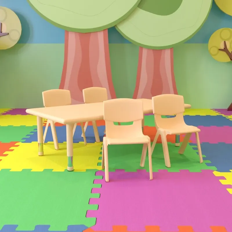 24" W x 48" L Rectangular Natural Plastic Height Adjustable Activity Table Set with 4 Chairs
24" W x 48" L Rectangular Natural Plastic Height Adjustable Activity Table Set with 4 Chairs