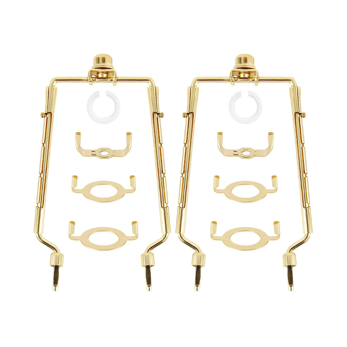 

7Inch Lamp Shade Harp Holder Adjustable Lamp Harp Kit E14,E26,E27 Light Base Adapter Gold Horn Frame Lampshade Bracket