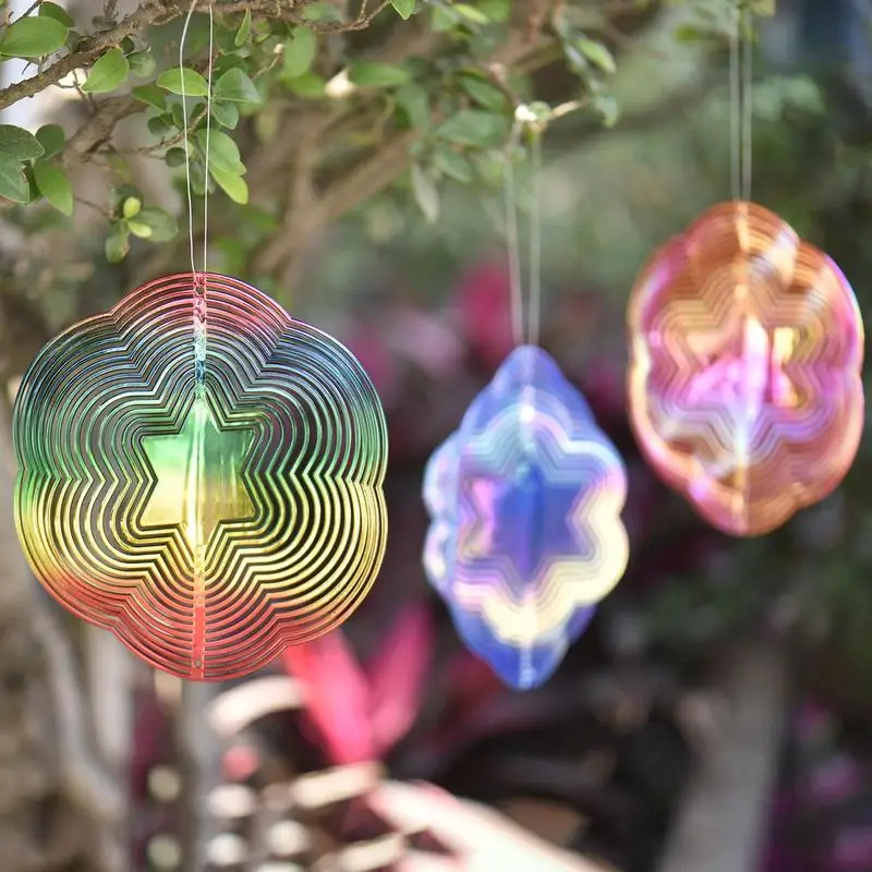 

Shiny Wind Spinner 3D Wind Catcher Rotating Wind Chime Bell Garden Windows Orchards Barns Crops Kitchen Garden Accessories