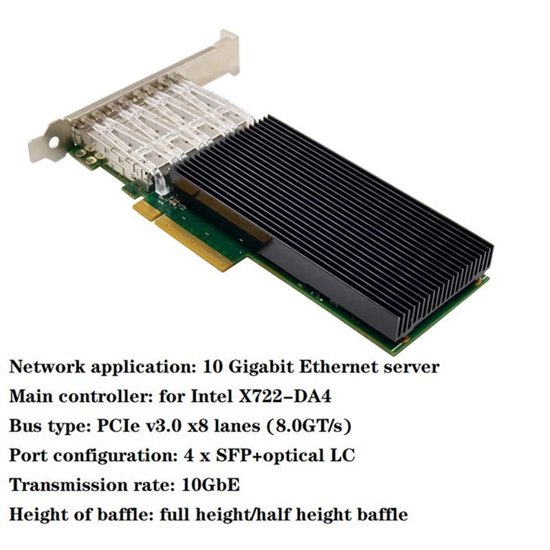 ST7329 X722-DA4 Pcie X8 10Gbe Серверная сетевая карта 10G SFP + Серверная оптоволоконная IWARP RDMA сетевая карта
ST7329 X722-DA4 Pcie X8 10Gbe Серверная сетевая карта 10G SFP + Серверная оптоволоконная IWARP RDMA сетевая карта