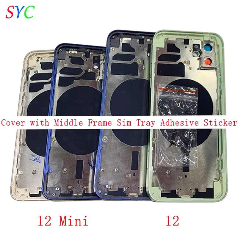 Rear Door Battery Cover with Middle Frame Sim Tray For iPhon 12 Mini 12 Housing with Camera Lens Logo Repair Parts
Rear Door Battery Cover with Middle Frame Sim Tray For iPhon 12 Mini 12 Housing with Camera Lens Logo Repair Parts
