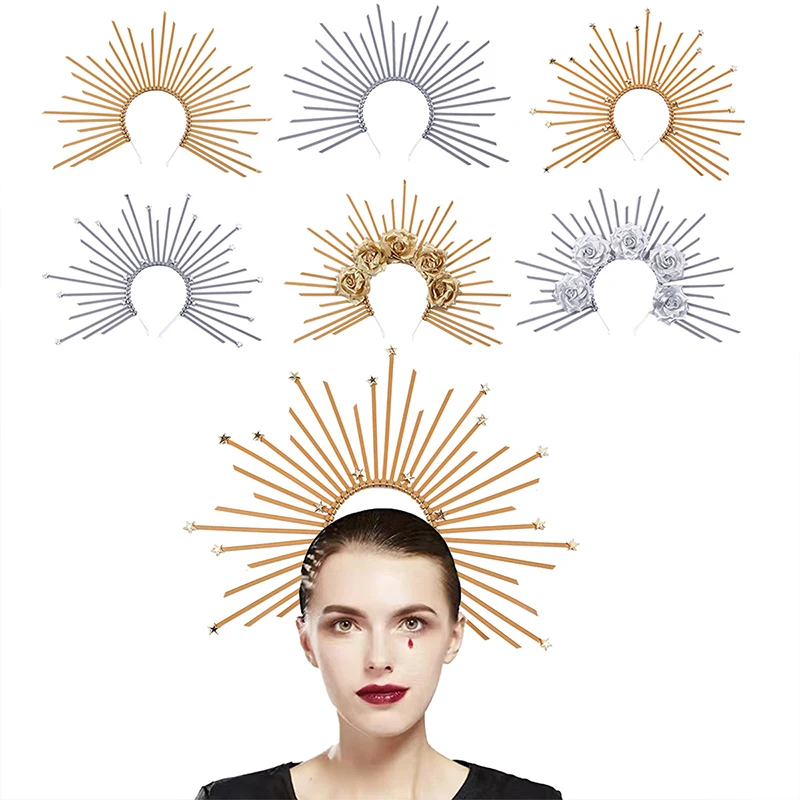 Wedding Party Sun Goddess Headband Spiked Halocrown Crown Halocrown Mary Halocrown Baroque Tiara Greek Silver Gold Acrylic
Wedding Party Sun Goddess Headband Spiked Halocrown Crown Halocrown Mary Halocrown Baroque Tiara Greek Silver Gold Acrylic