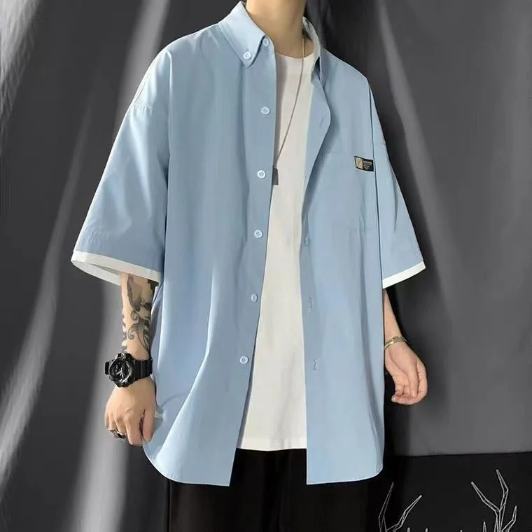 Short Sleeve Shirt Men's Korean Loose And Versatile Trend Casual Half Sleeve Shirt Coat Summer Handsome Students Dress Blouse
Short Sleeve Shirt Men's Korean Loose And Versatile Trend Casual Half Sleeve Shirt Coat Summer Handsome Students Dress Blouse