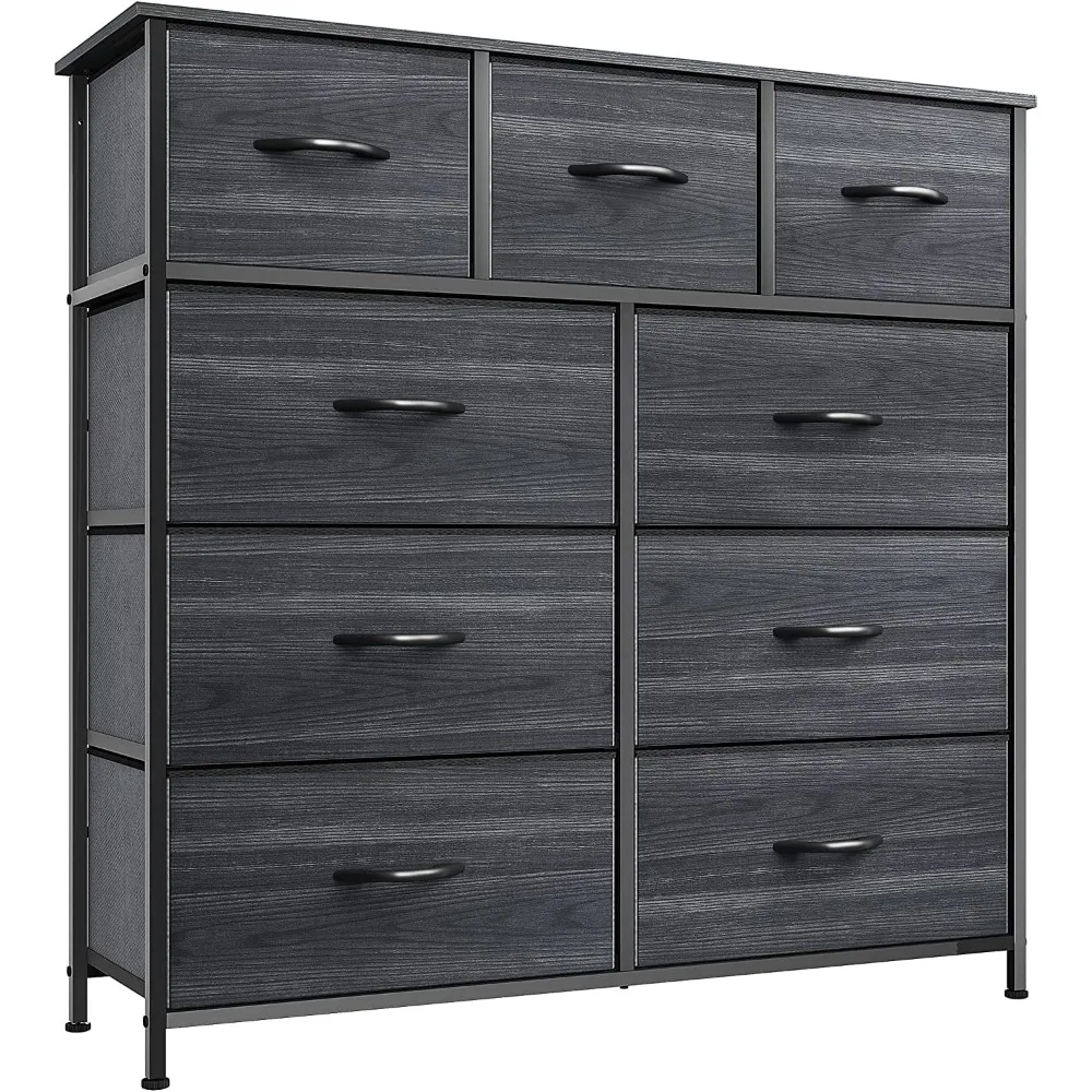 Dresser with 9 Drawers for Bedroom- Fabric Storage Tower, Organizer Unit Sturdy Steel Frame, Wooden Top & Easy Pull Fabric Bins
Dresser with 9 Drawers for Bedroom- Fabric Storage Tower, Organizer Unit Sturdy Steel Frame, Wooden Top & Easy Pull Fabric Bins
