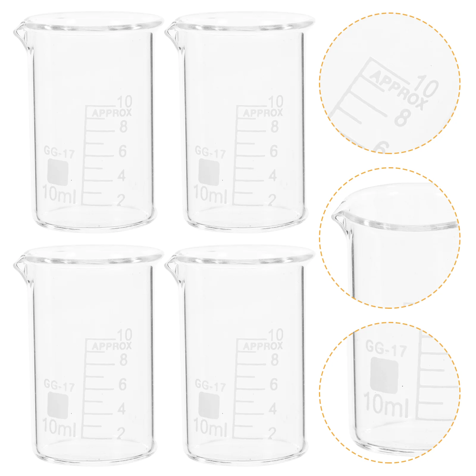 6 Pcs Tools Glass Beakers High Borosilicate Chemistry Glassware Measuring Cup Scale Spout Lab Supplies
6 Pcs Tools Glass Beakers High Borosilicate Chemistry Glassware Measuring Cup Scale Spout Lab Supplies