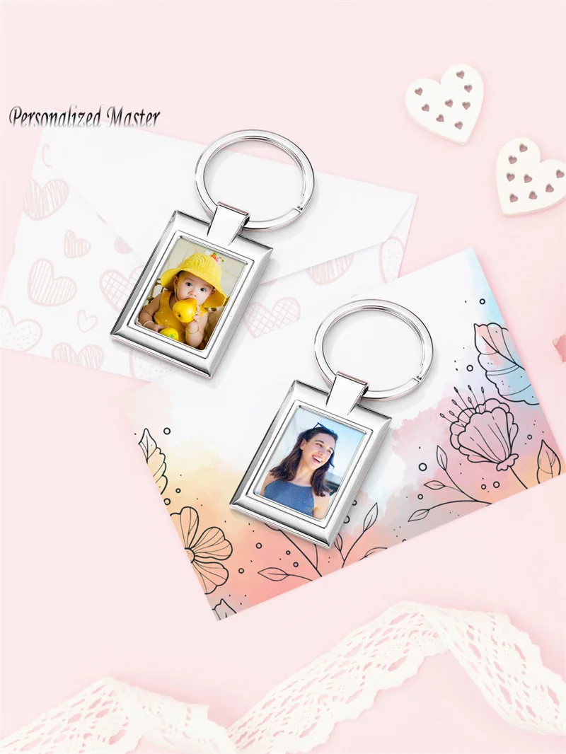

Personalized Master New Custom Photo Keychain Alloy Key Chains Engrave Picture Keyring For Lover Family Friends Birthday Gift