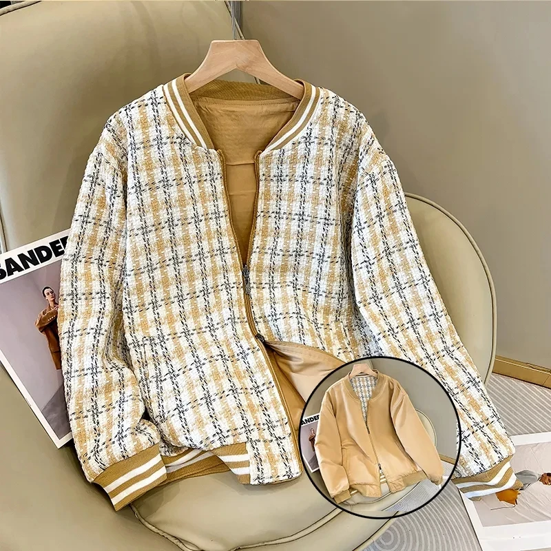 Preppy Baseball Jersey Double-sided Short Jackets 2023 Spring Autumn men's Women's Plaid Pattern Coats Girls Tops BC398
Preppy Baseball Jersey Double-sided Short Jackets 2023 Spring Autumn men's Women's Plaid Pattern Coats Girls Tops BC398