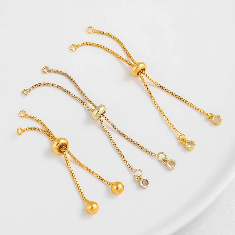 14K Gold Color Brass with Ziron Extender Chain with Rubber Spacer Beads High Quality DIY Jewelry Making Findings Accessories
14K Gold Color Brass with Ziron Extender Chain with Rubber Spacer Beads High Quality DIY Jewelry Making Findings Accessories