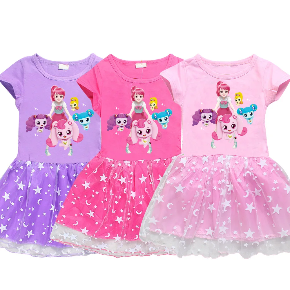 Girls Rainbow Lace Cartoon Catch Teenieping Print Dresses Summer Children Princess Dress Toddler Birthday Party Casual Dress
Girls Rainbow Lace Cartoon Catch Teenieping Print Dresses Summer Children Princess Dress Toddler Birthday Party Casual Dress