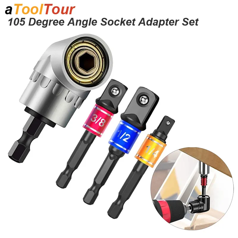 Impact Grade 105 Degree Angle Socket Adapter Power Hand Tool Part Driver Extension Set Screwdriver Holder Drill Nut Attachment
Impact Grade 105 Degree Angle Socket Adapter Power Hand Tool Part Driver Extension Set Screwdriver Holder Drill Nut Attachment