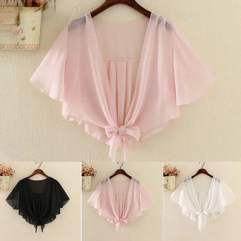 Loose Chiffon Shirt Mesh Sun Protection Shawl Female Fairy Top Bow Tie Beach Lady Blouses Butterfly Wave Cut Cheap Swim Cover Up
Loose Chiffon Shirt Mesh Sun Protection Shawl Female Fairy Top Bow Tie Beach Lady Blouses Butterfly Wave Cut Cheap Swim Cover Up