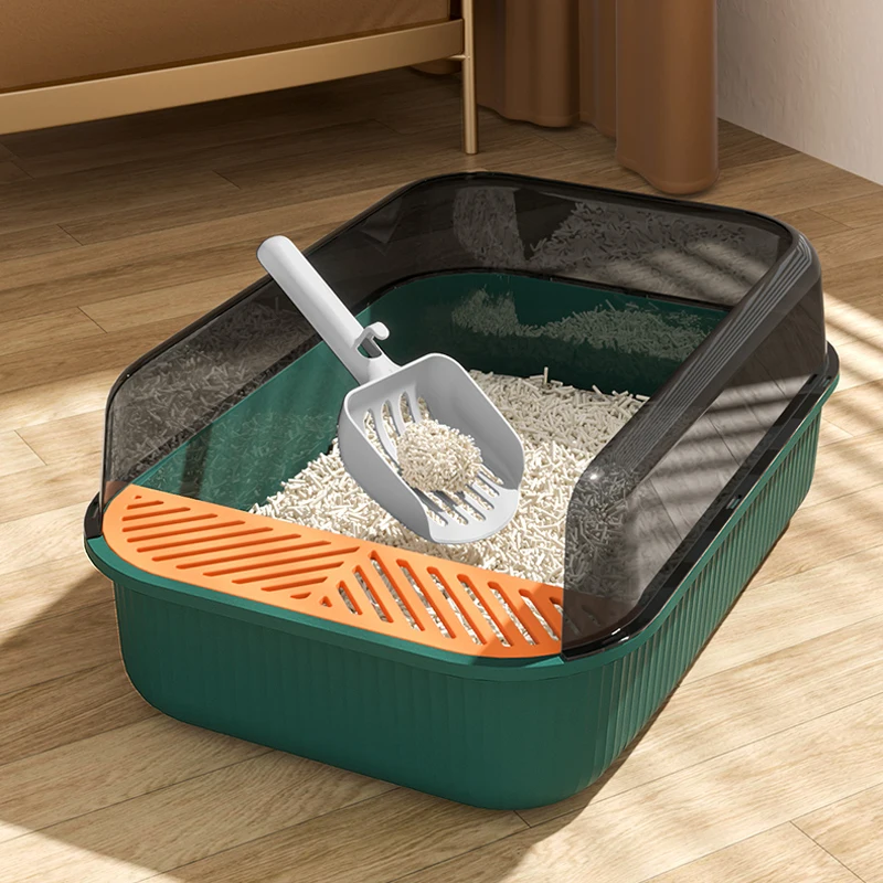 Large Capacity Cat Litter Box Semi-closed Plastic Sand Box for Cats Pet Toilet Anti Splash Cat Tray Cleaning Bath Basin Supplies
Large Capacity Cat Litter Box Semi-closed Plastic Sand Box for Cats Pet Toilet Anti Splash Cat Tray Cleaning Bath Basin Supplies