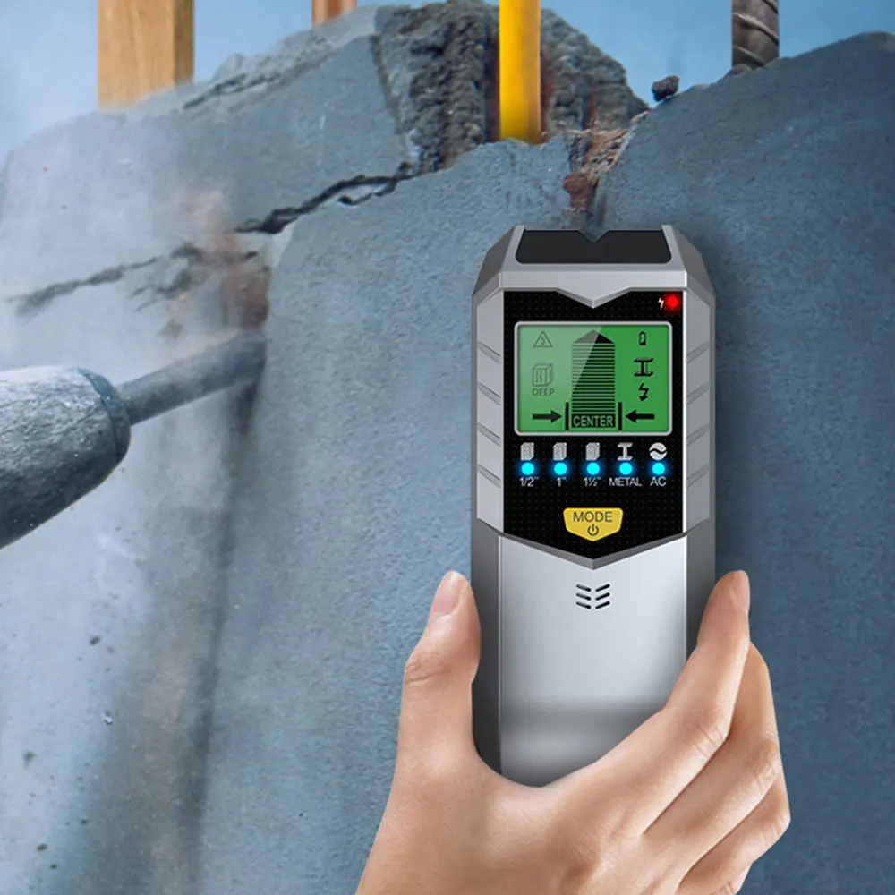 Electronic Detector LCD Digital Display Wall Stud Finder Sensor Edge Center Detect Wood Beam/Metal/AC Live Wires Inside The Wall
Electronic Detector LCD Digital Display Wall Stud Finder Sensor Edge Center Detect Wood Beam/Metal/AC Live Wires Inside The Wall