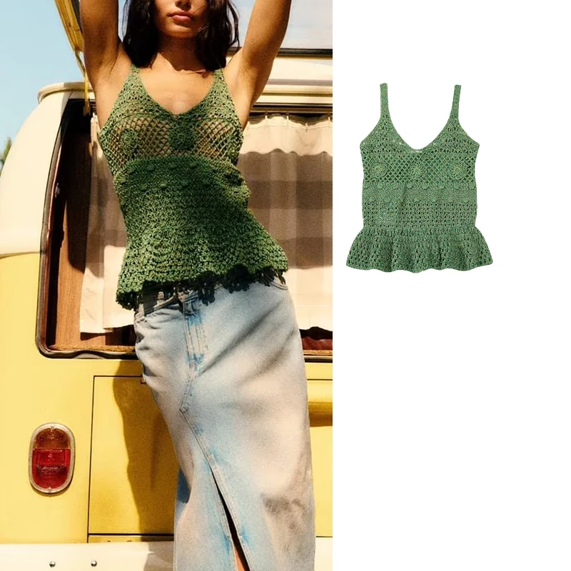 2023 Hollow Out Top Women Ruffle Top Female Streetwear Backless Tops for Women Thin Straps Beach Summer Tops
2023 Hollow Out Top Women Ruffle Top Female Streetwear Backless Tops for Women Thin Straps Beach Summer Tops