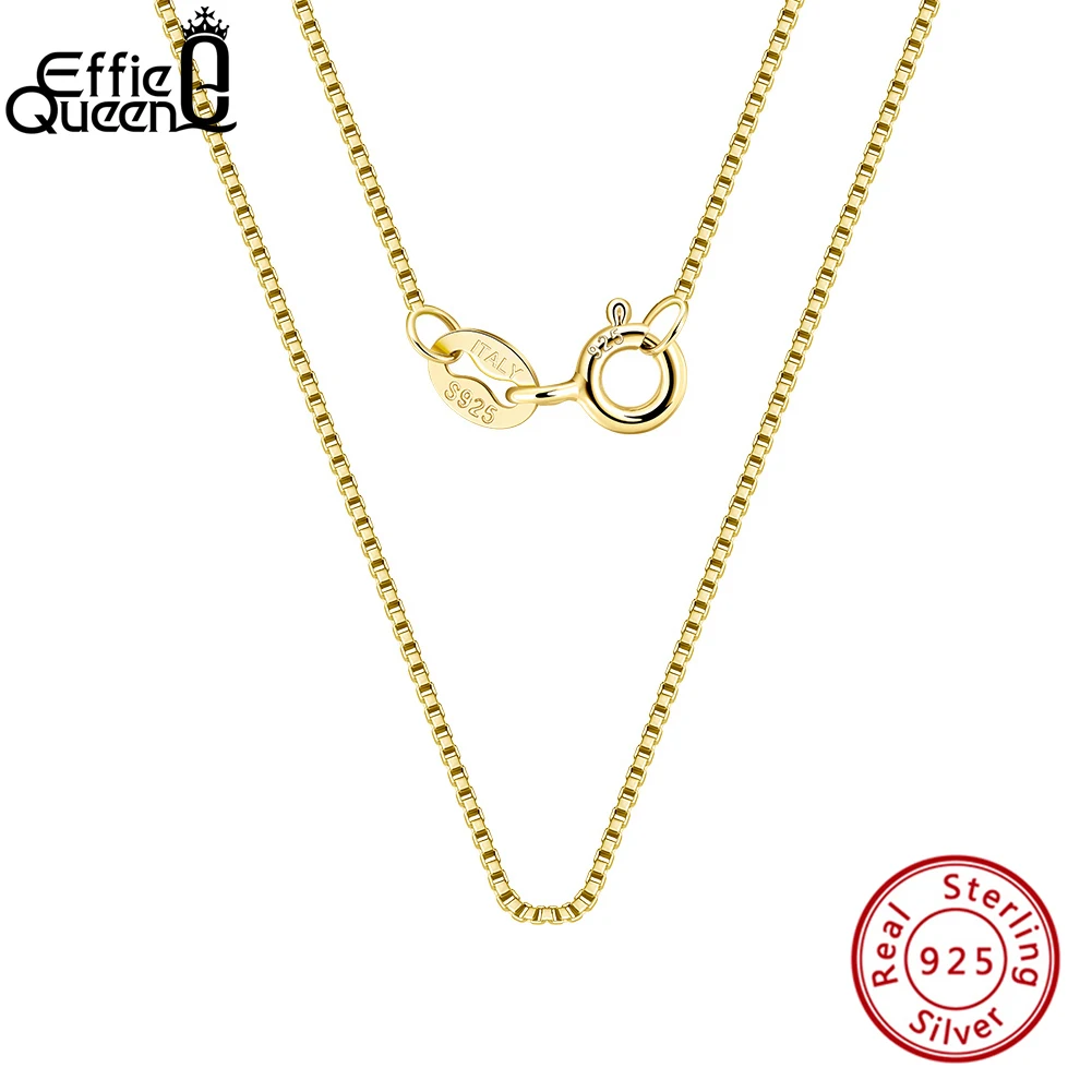 Effie Queen S925 Silver Italian Box Chain Necklace 14k Gold Handmade 0.6mm Chain Necklaces for Women Simple Basic Jewelry SC07
Effie Queen S925 Silver Italian Box Chain Necklace 14k Gold Handmade 0.6mm Chain Necklaces for Women Simple Basic Jewelry SC07