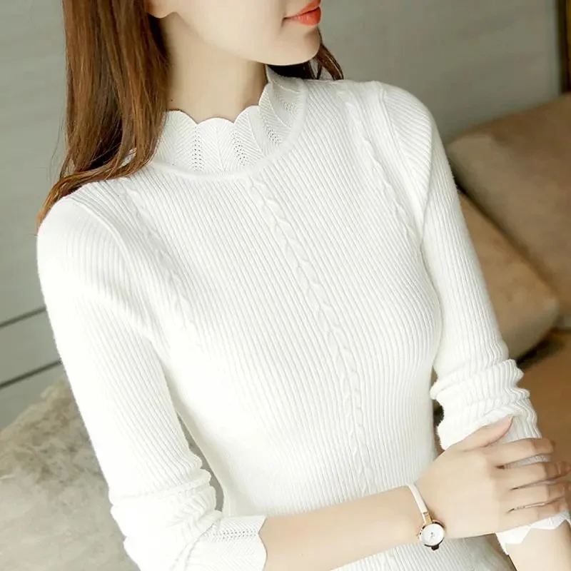 2023 New Sweater Women's Half Turtleneck Korean Knitwear White Fashion Pullover Solid Color Top Bottom Sweater Jumpers Pull
2023 New Sweater Women's Half Turtleneck Korean Knitwear White Fashion Pullover Solid Color Top Bottom Sweater Jumpers Pull