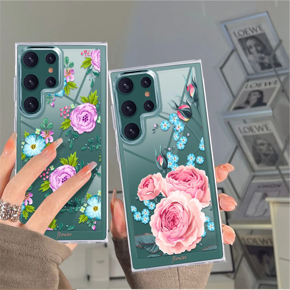 Luxury Phone Case for SAMSUNG Galaxy S22+ S22 Flower Back Shell Cover for Samsung S22Ultra Fashion Transparent PC+TPU Fundas
Luxury Phone Case for SAMSUNG Galaxy S22+ S22 Flower Back Shell Cover for Samsung S22Ultra Fashion Transparent PC+TPU Fundas